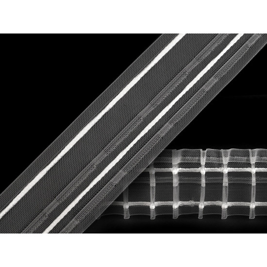 Taśma firanowa szerokość 50 mm marszczona - Transparent (50 Metry) Taśma firanowa szerokość 50 mm marszczona - Transparent (50 Metry)