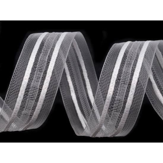 Taśma firanowa szerokość 25 mm marszczenie 1:2 - Transparent (50 Metry) Taśma firanowa szerokość 25 mm marszczenie 1:2 - Transparent (50 Metry)