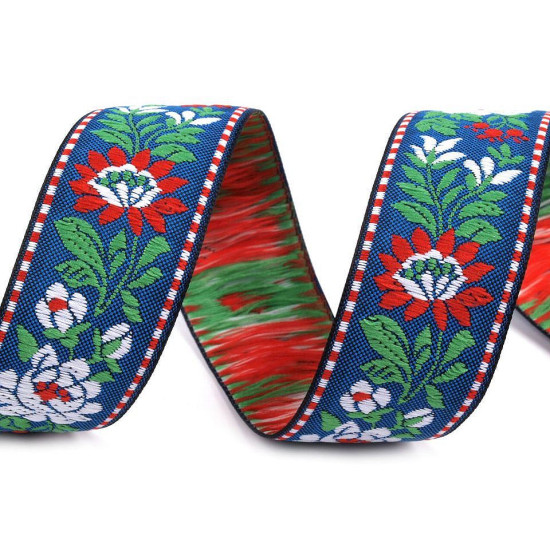 Krajka szerokość 25 mm do strojów ludowych wyrób czeski - Czarny (1 Metr) Krajka szerokość 25 mm do strojów ludowych wyrób czeski - Czarny (1 Metr)