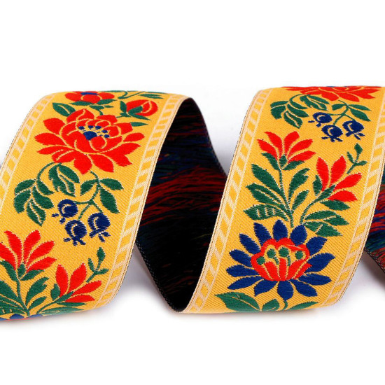 Polyester folk costume ribbon width 35mm - Black (100 Meters) Polyester folk costume ribbon width 35mm - Black (100 Meters)
