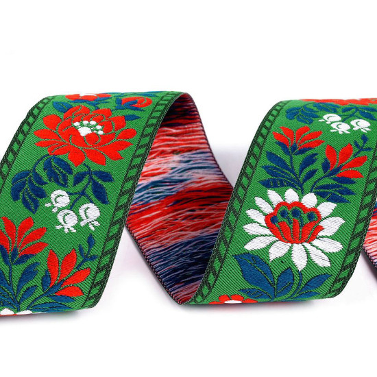 Polyester folk costume ribbon width 35mm - Black (100 Meters) Polyester folk costume ribbon width 35mm - Black (100 Meters)