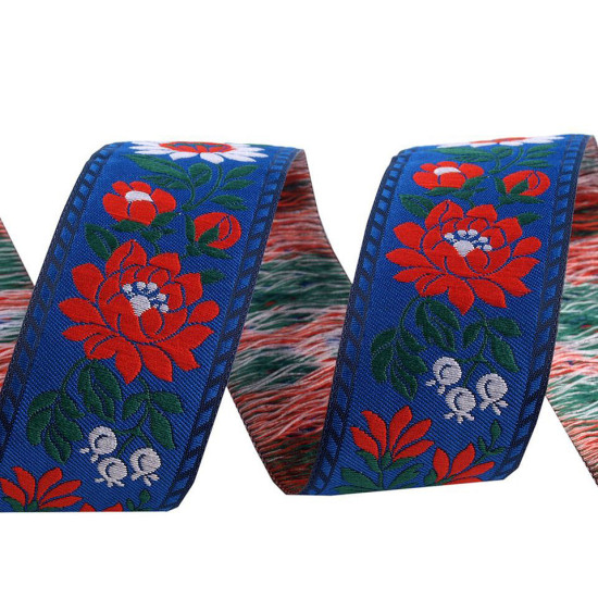 Polyester folk costume ribbon width 35mm - Black (100 Meters) Polyester folk costume ribbon width 35mm - Black (100 Meters)