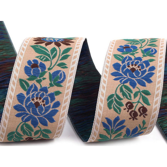 Polyester folk costume ribbon width 35mm - Black (100 Meters) Polyester folk costume ribbon width 35mm - Black (100 Meters)