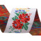 Ruban à motifs folkloriques en polyester, largeur 55 mm - Blanc (1 Mètre)