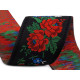 Polyester folk costume patterned ribbon width 55mm - White (1 Meter) Polyester folk costume patterned ribbon width 55mm - White (1 Meter)
