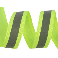 Taśma fluorescencyjna z odblaskiem szerokość 20 mm - Żółtozielony ref (10 Metry)