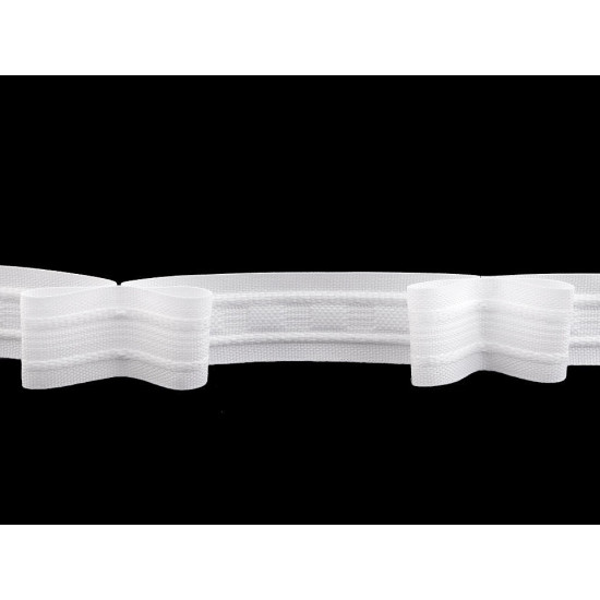 Taśma firanowa szerokość 25 mm marszczenie 1:2 - White (100 Metry) Taśma firanowa szerokość 25 mm marszczenie 1:2 - White (100 Metry)