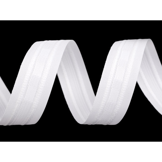 Taśma firanowa szerokość 25 mm marszczenie 1:2 - White (100 Metry) Taśma firanowa szerokość 25 mm marszczenie 1:2 - White (100 Metry)