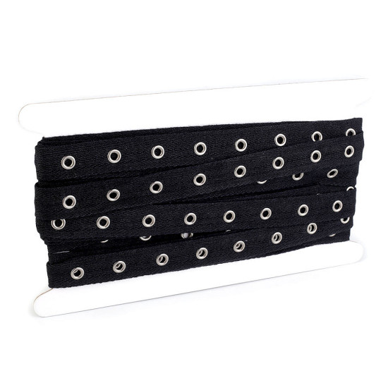 Metal grommet / eyelet tape, width 20 mm - Black (9 Meters) Metal grommet / eyelet tape, width 20 mm - Black (9 Meters)