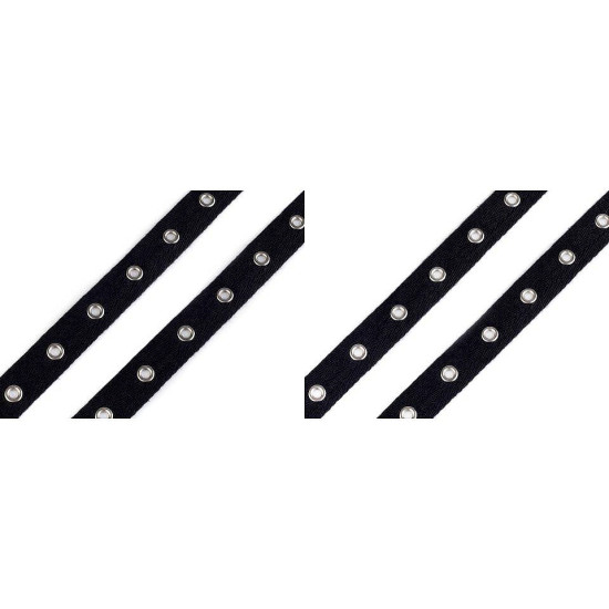 Metal grommet / eyelet tape, width 20 mm - Black (9 Meters) Metal grommet / eyelet tape, width 20 mm - Black (9 Meters)