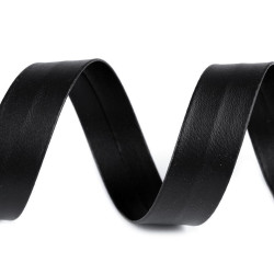 Nastro in sbieco in similpelle, larghezza: 20 mm - Nero (1 Metro)