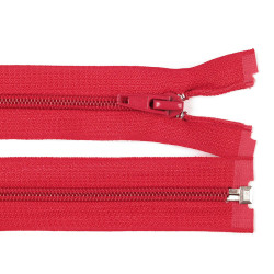 Nylon zipper, no 5, open-end 50 cm jacket pol - Red (1 Piece)