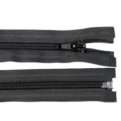 Nylon zipper, no 5, open-end 50 cm jacket pol - Black (1 Piece)