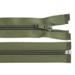 Nylon zipper, no 5, open-end 55 cm jacket pol - Green olive (1 Piece)