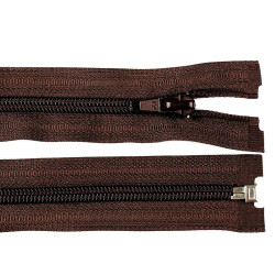 Nylon zipper, no 5, open-end 55 cm jacket pol - Chocolate (1 Piece)
