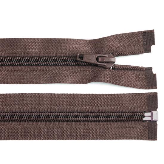 Nylon zipper, no 5, open-end 75 cm jacket pol - Chocolate (10 Pieces) Nylon zipper, no 5, open-end 75 cm jacket pol - Chocolate (10 Pieces)