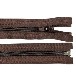 Nylon zipper, no 5, open-end 75 cm jacket pol - Chocolate (1 Piece)