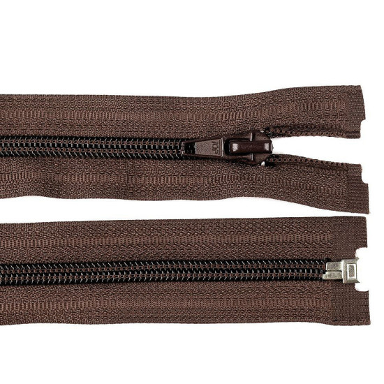 Nylon zipper, no 5, open-end 75 cm jacket pol - Chocolate (10 Pieces) Nylon zipper, no 5, open-end 75 cm jacket pol - Chocolate (10 Pieces)