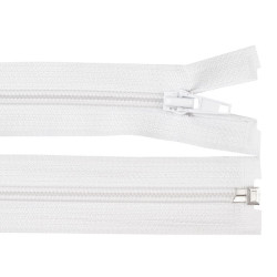 Fermeture éclair en nylon pour vestes, no 5, extrémité ouverte, 35 cm, pol - Blanc (1 Pièce)