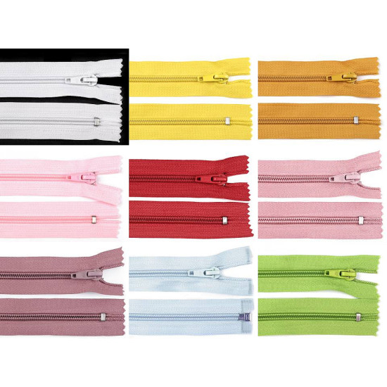 Nylon zipper, no 5, closed-end 18cm pol - Red (10 Pieces) Nylon zipper, no 5, closed-end 18cm pol - Red (10 Pieces)