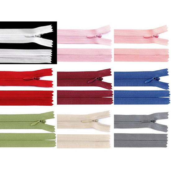 Invisible zipper no 3, length 18 cm - Cream lightest (50 Pieces) Invisible zipper no 3, length 18 cm - Cream lightest (50 Pieces)