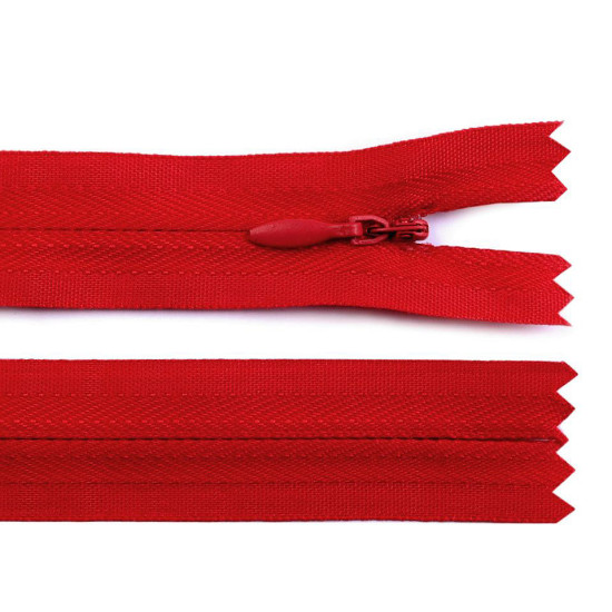 Invisible zipper no 3, length 22 cm - Red (1 Piece)