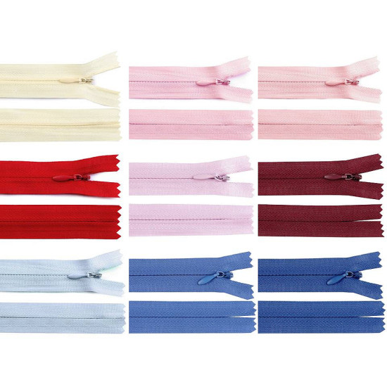 Invisible zipper no 3, length 22 cm - Red (1 Piece)