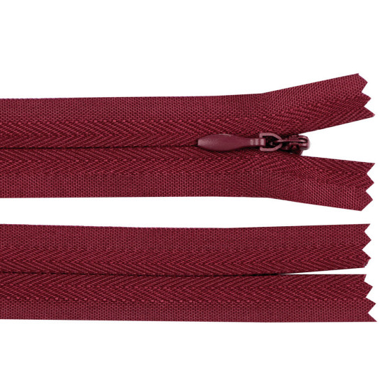 Invisible zipper no 3, length 22 cm - Red (1 Piece)