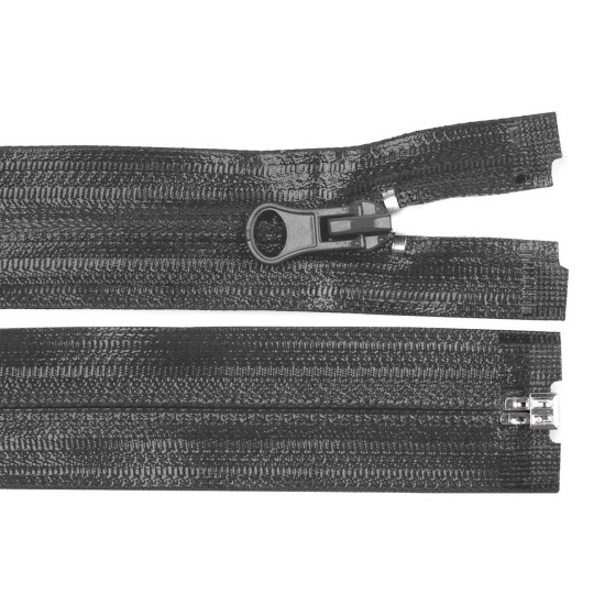 Water resistant nylon zipper, no 7, length 65 cm - Black (1 Piece) Water resistant nylon zipper, no 7, length 65 cm - Black (1 Piece)