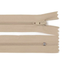 Nylon zipper, no 3, length 20 cm pinlock - Cream (1 Piece)