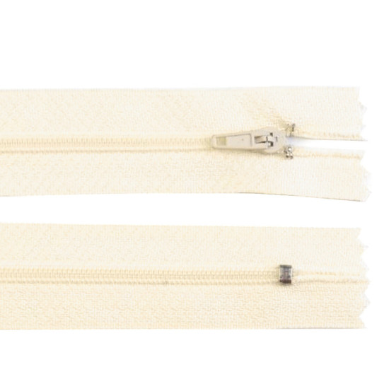 Cerniera in nylon, n. 3, lunghezza: 30 cm, con pinlock - Crema più chiaro (10 Pezzi) Cerniera in nylon, n. 3, lunghezza: 30 cm, con pinlock - Crema più chiaro (10 Pezzi)