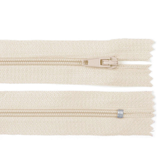 Nylon zipper, no 3, length 35 cm pinlock - Cream lightest (1 Piece) Nylon zipper, no 3, length 35 cm pinlock - Cream lightest (1 Piece)