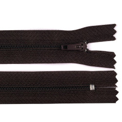 Nylon zipper, no 3, length 25 cm pinlock - Chocolate (1 Piece)