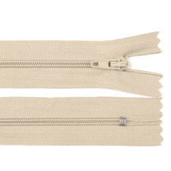 Nylon zipper, no 3, length 25 cm pinlock - Cream (1 Piece)