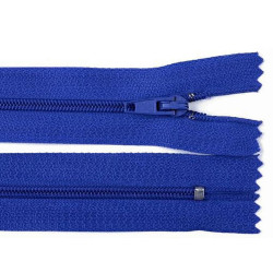 Fermeture éclair en nylon no 3, longueur 25 cm, avec butée - Bleu roi (1 Pièce)