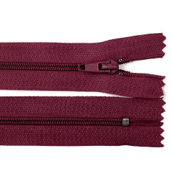 Nylon zipper, no 3, length 25 cm pinlock - Bordeaux (1 Piece)