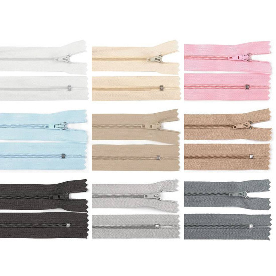 Nylon zipper, no 3, length 50 cm pinlock - Cream lightest (1 Piece) Nylon zipper, no 3, length 50 cm pinlock - Cream lightest (1 Piece)