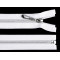 Fermeture éclair en nylon avec dents argentées, no 7, longueur 50 cm - Blanc (1 Pièce)