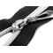 Nylon zipper with silver teeth no 7, length 50 cm - Black (1 Piece)
