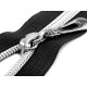 Nylon zipper with silver teeth no 7, length 80 cm - Black (1 Piece) Nylon zipper with silver teeth no 7, length 80 cm - Black (1 Piece)