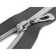 Nylon zipper with silver teeth no 7, length 80 cm - Black (1 Piece) Nylon zipper with silver teeth no 7, length 80 cm - Black (1 Piece)