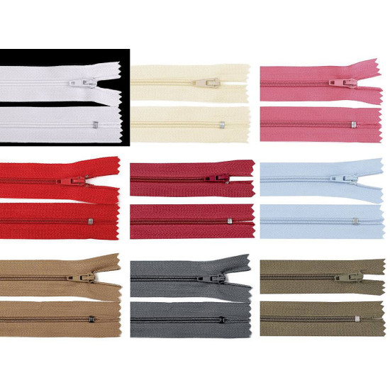 Nylon zipper no 3, length 12 cm autolock - Cream lightest (10 Pieces) Nylon zipper no 3, length 12 cm autolock - Cream lightest (10 Pieces)