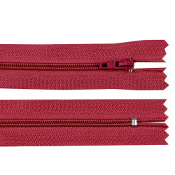 Nylon zipper no 3, length 12 cm autolock - Bordeaux (1 Piece)