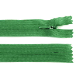 Chiusura lampo, in nylon, invisibile, numero 3, lunghezza: 50 cm, dederon - Felce verde (1 Pezzo)