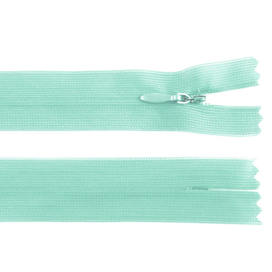 Invisible nylon zipper no 3, length 50 cm, dederon - Azure blue (1 Piece) Invisible nylon zipper no 3, length 50 cm, dederon - Azure blue (1 Piece)