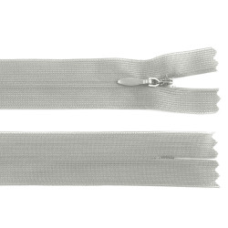 Chiusura lampo, in nylon, invisibile, numero 3, lunghezza: 50 cm, dederon - Blu-grigio (1 Pezzo)