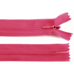 Chiusura lampo, in nylon, invisibile, numero 3, lunghezza: 50 cm, dederon - Rosa scuro (1 Pezzo)
