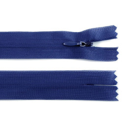Chiusura lampo, in nylon, invisibile, numero 3, lunghezza: 50 cm, dederon - Blu navy (1 Pezzo)
