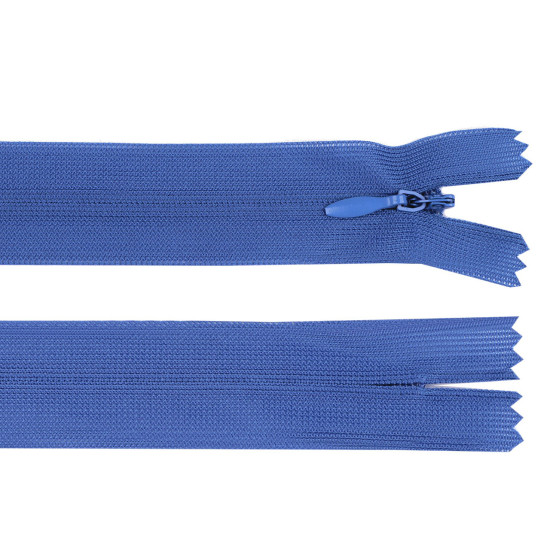 Invisible nylon zipper no 3, length 50 cm, dederon - Azure blue (1 Piece) Invisible nylon zipper no 3, length 50 cm, dederon - Azure blue (1 Piece)