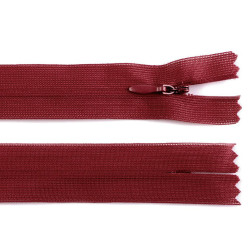 Zamek spiralny kryty no 3 długość 35 cm dederon - Bordo (1 Sztuka)